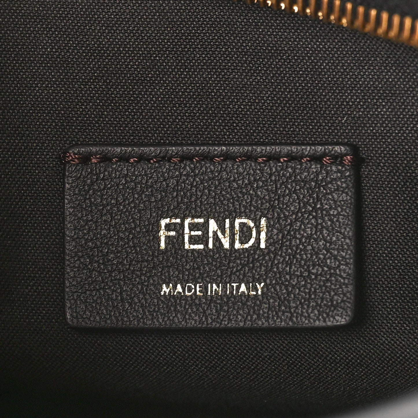 Glazed Fabric Vitello Century FF 1974 Stamp Patch Mini Camera Case Mogano Panna Black