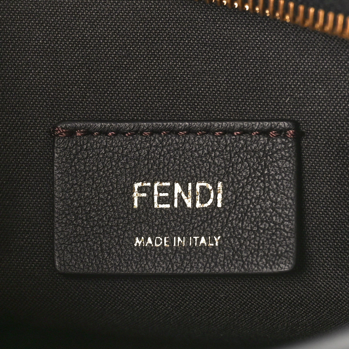 Fendi Glazed Fabric Vitello Century FF 1974 Stamp Patch Mini Camera Case Mogano Panna Black 6 of 8