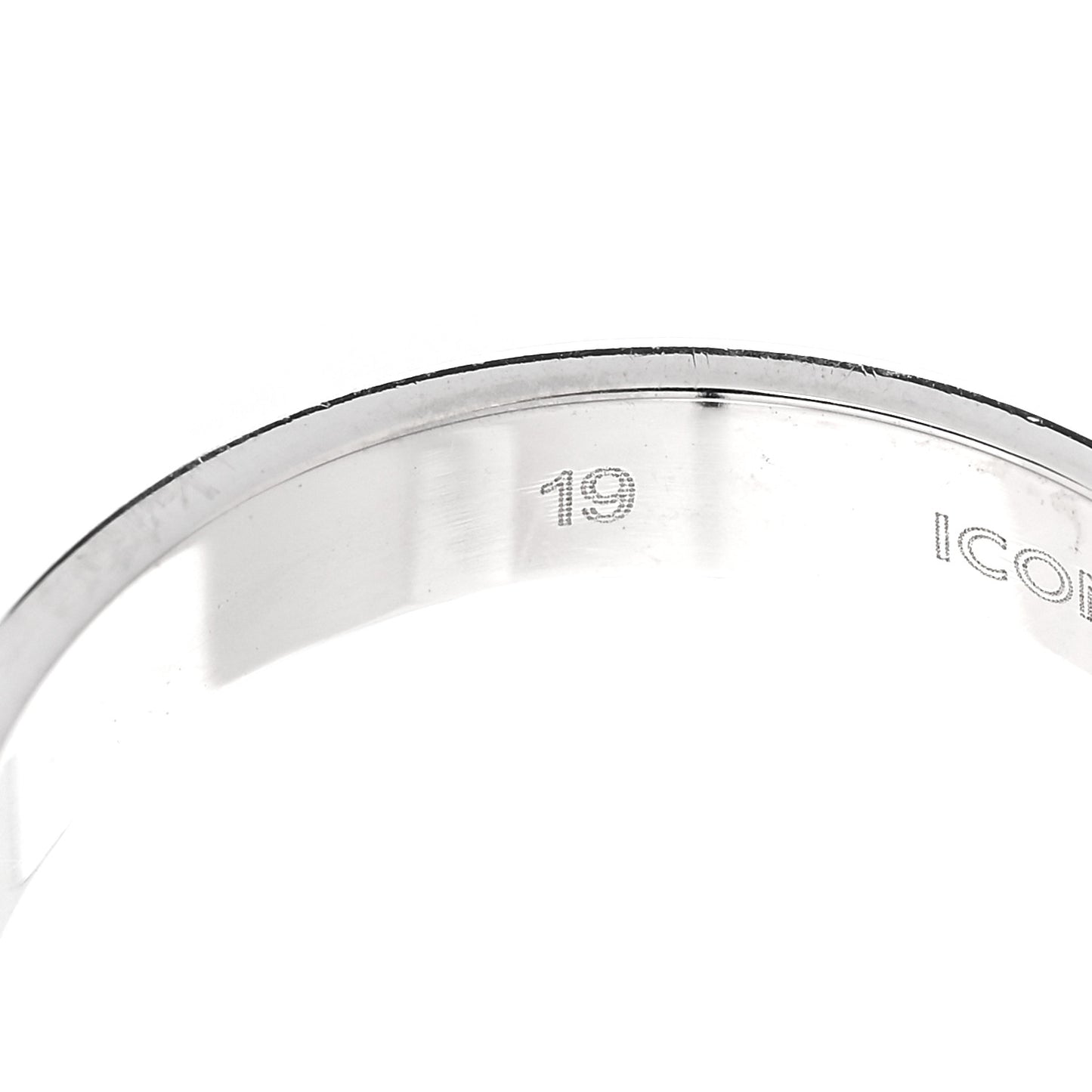 18K White Gold 4mm Icon Thin Band Ring 59 8.75