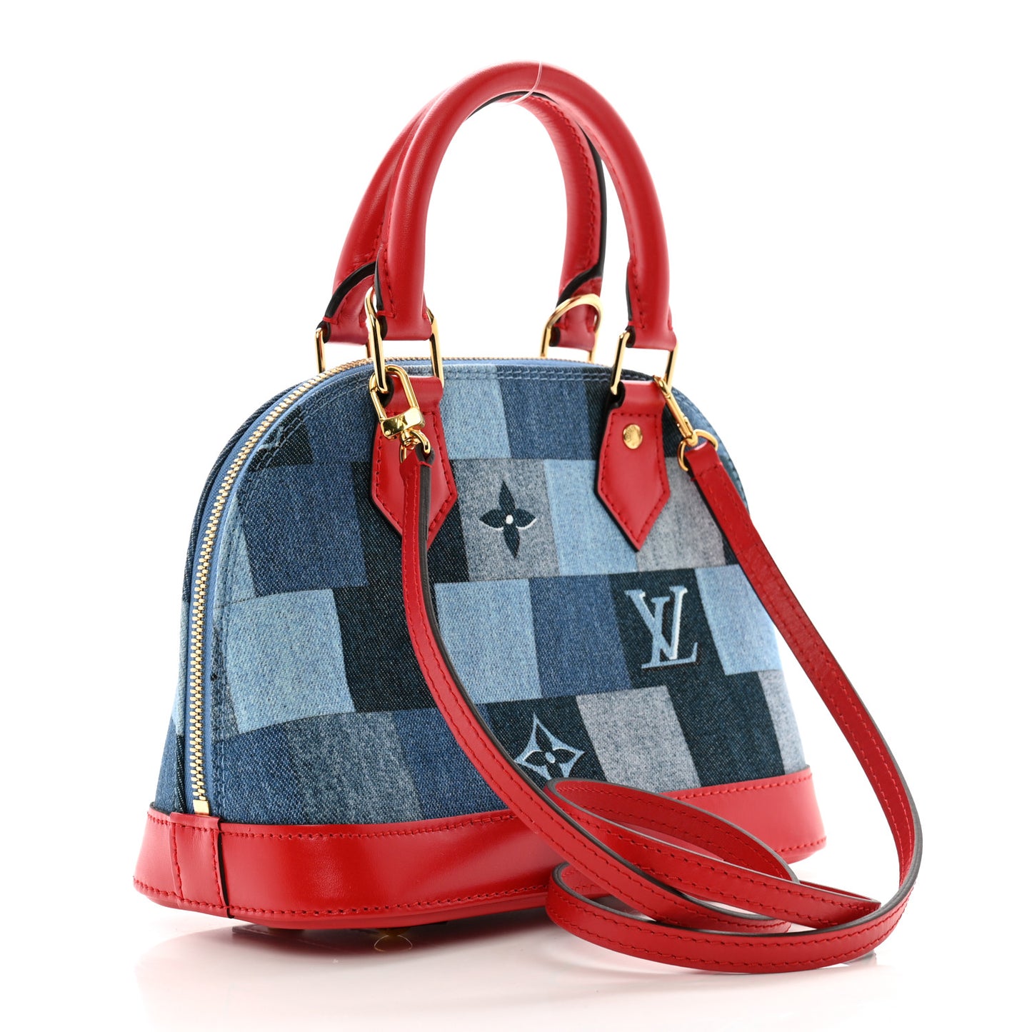 Denim Damier Monogram Patchwork Alma BB