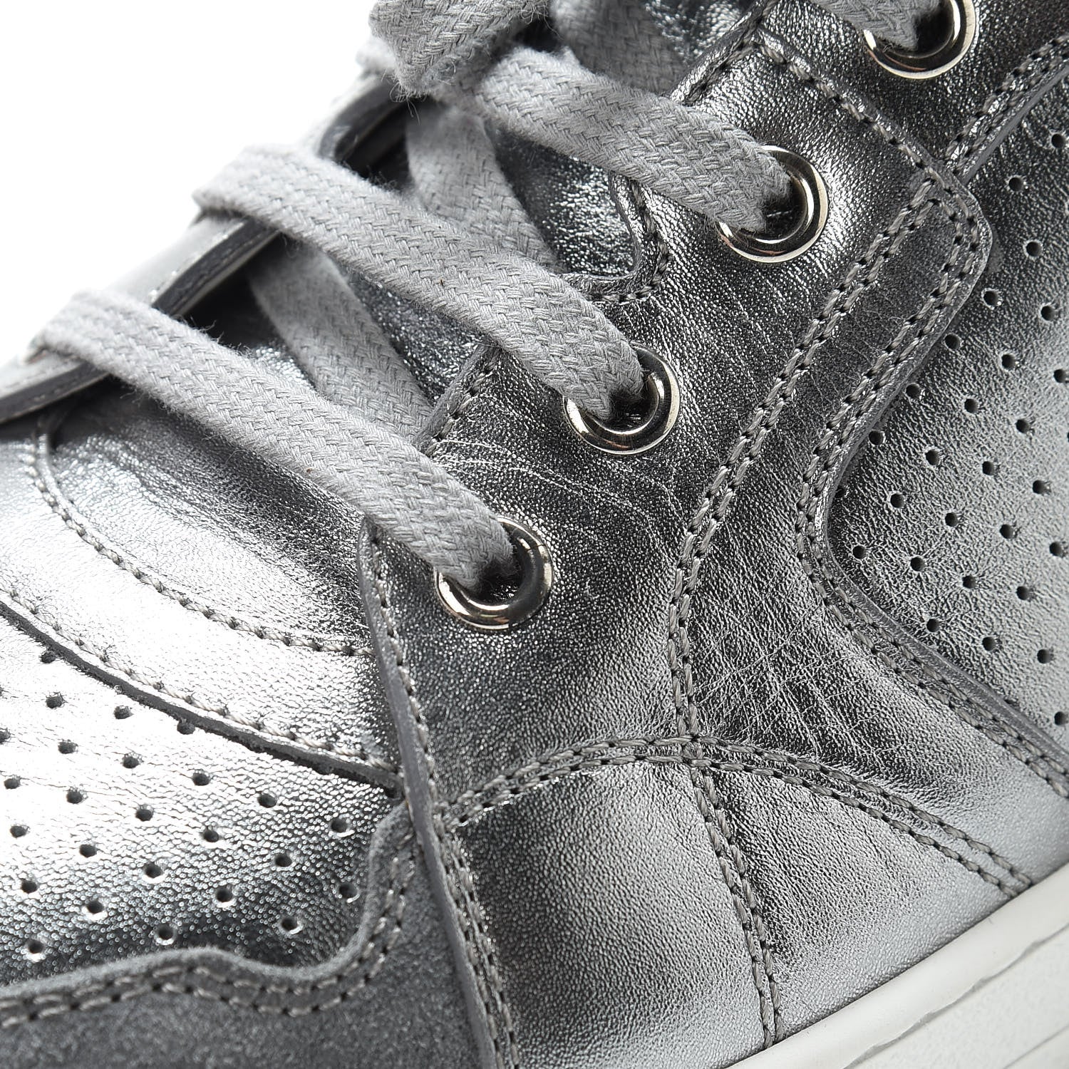 Christian Dior Metallic Calfskin Hip-Dior High Top Sneakers 39 Steel 12 of 14