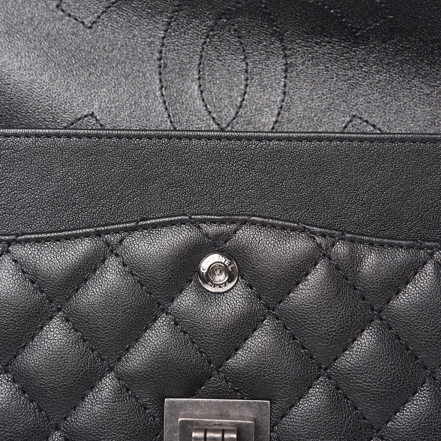 Chanel Metallic Sheepskin Quilted 2.55 Reissue 225 Flap Black 11 of 12