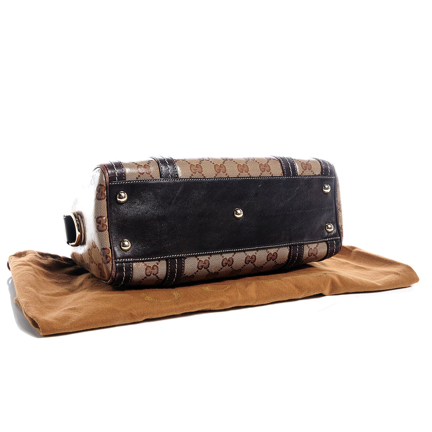 Crystal Monogram Duchessa Boston Bag Brown