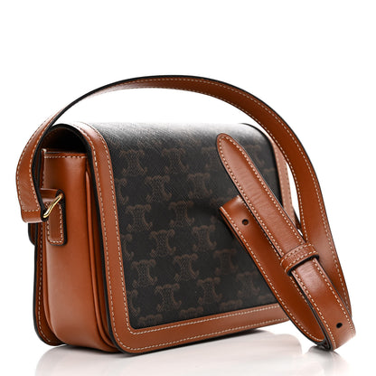 Celine Calfskin Triomphe Canvas Teen Triomphe Bag Tan 3 of 10