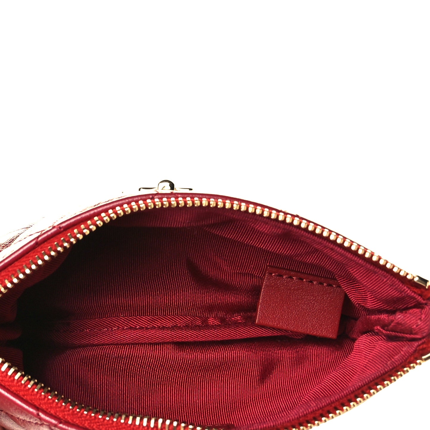 Aged Calfskin Quilted Small Reissue Cosmetic Case Red