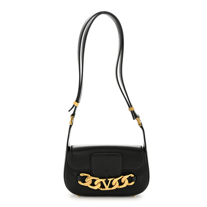 Valentino Garavani Calfskin Small Vlogo Chain Shoulder Bag Black 1 of 13