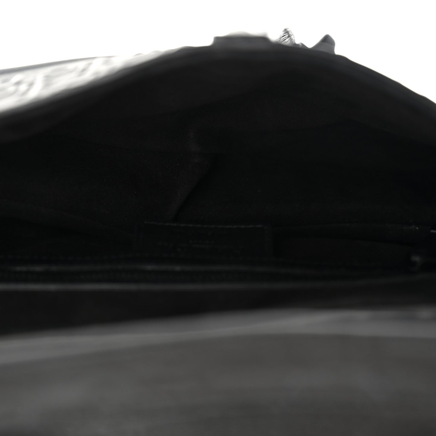 Calfskin Embossed Oblique Saddle Bag With Strap Black