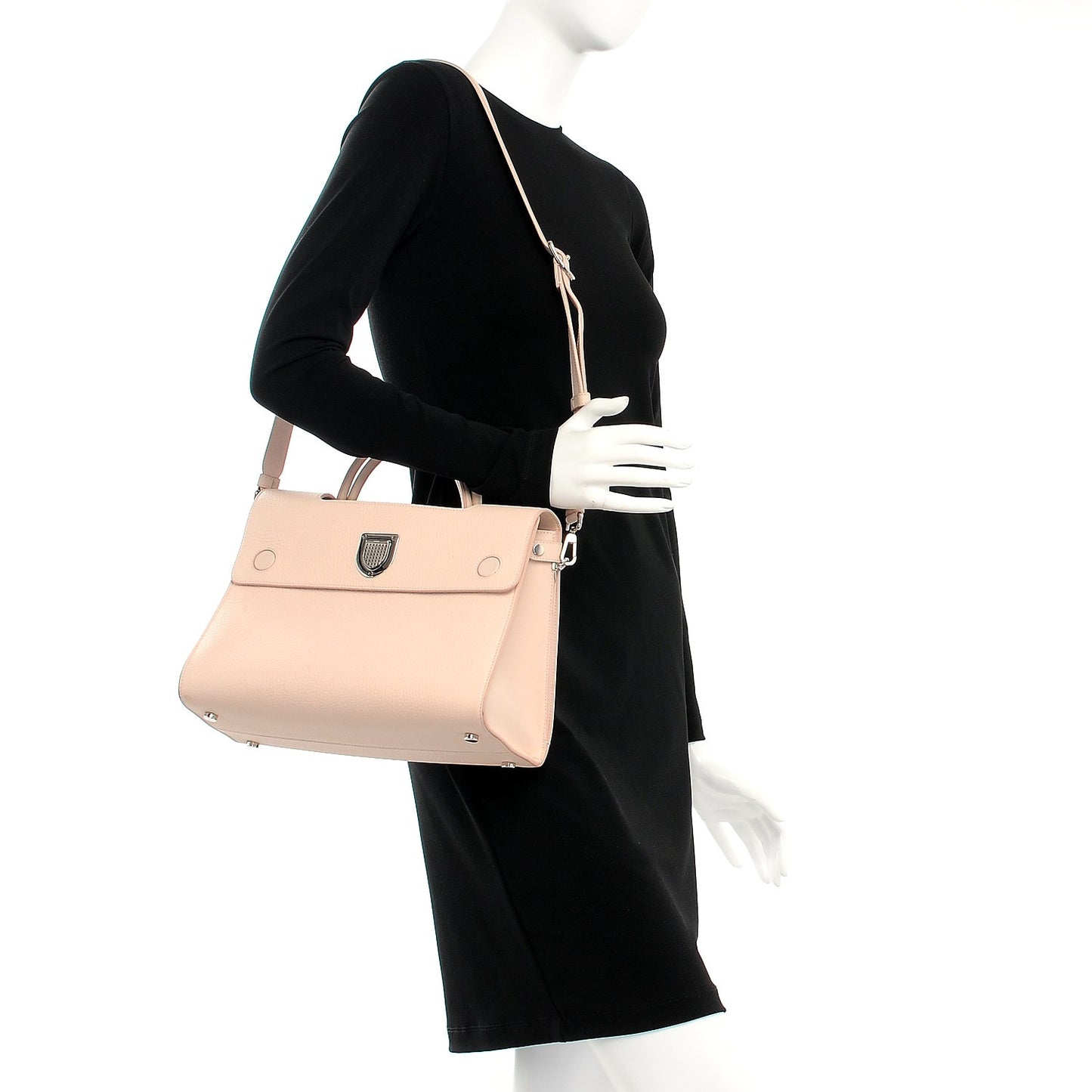 Grained Calfskin Medium Diorever Flap Tapioca