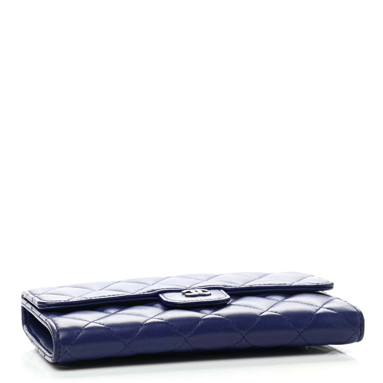 Chanel Lambskin Quilted Large Flap Wallet Navy 4 of 8