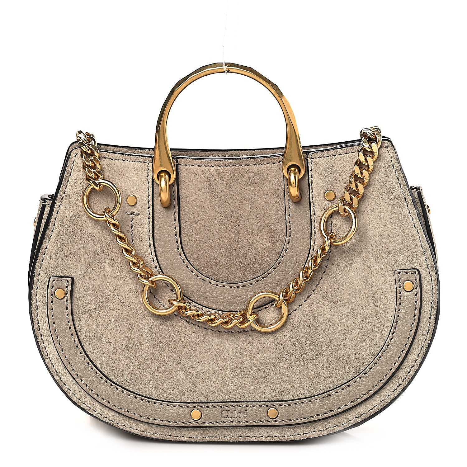 Chloe Calfskin Suede Medium Pixie Shoulder Bag Motty Grey 1 of 9