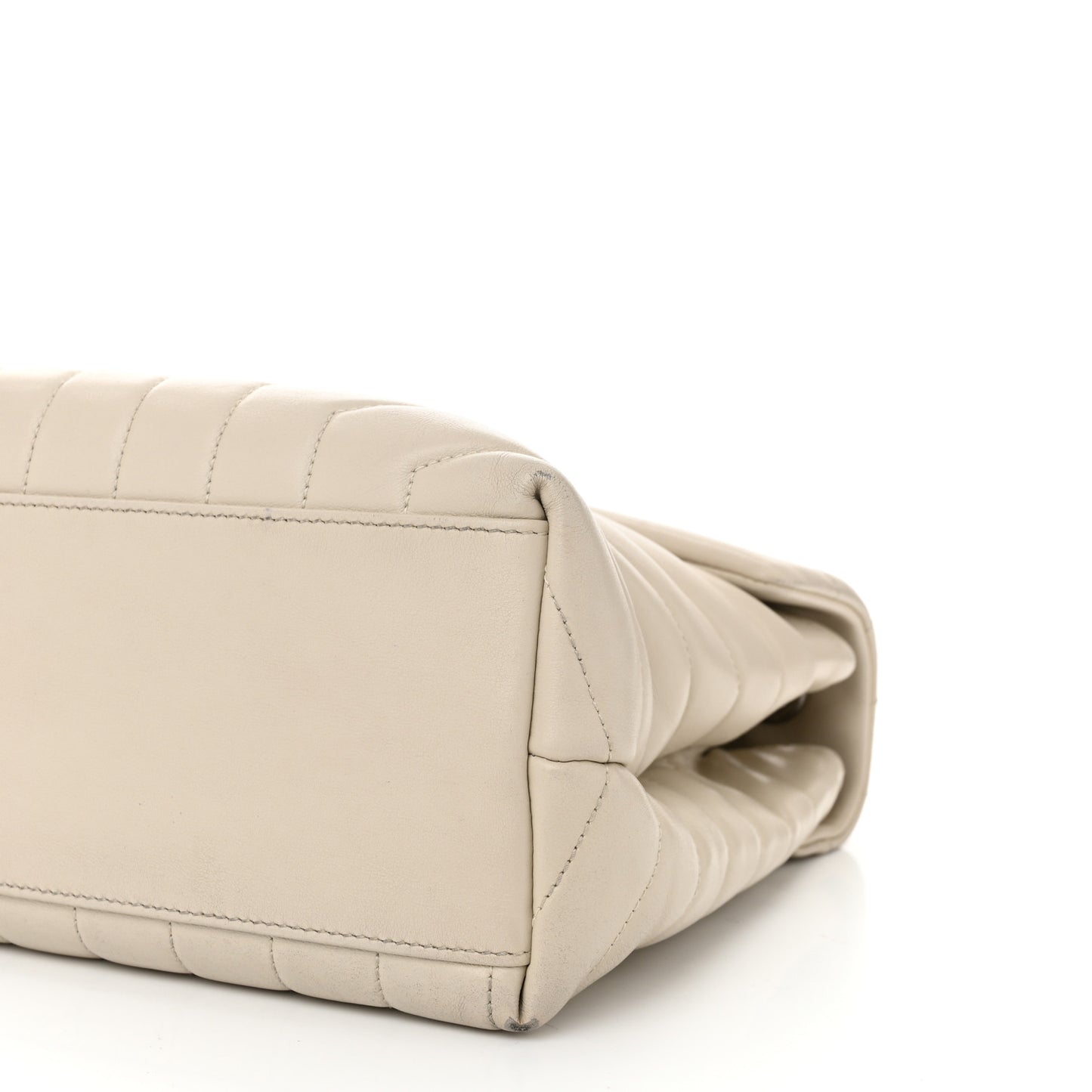 Calfskin Y Quilted Monogram Medium Loulou Chain Satchel Crema Soft