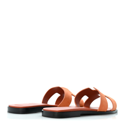 Hermes Suede Goatskin Oran Sandals 38 Rose Bois De Santal 5 of 10