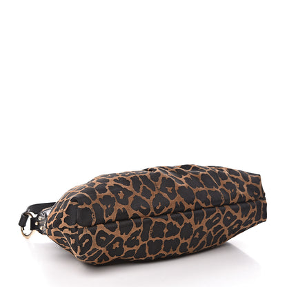 Fendi Jacquard Leopard Print Chef Hobo Tobacco 4 of 14