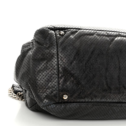 Chanel Calfskin Perforated Large Drill Accordion Flap Black 8 of 9