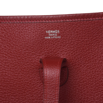 Hermes Taurillon Clemence Evelyne II PM Rouge Garance 6 of 9