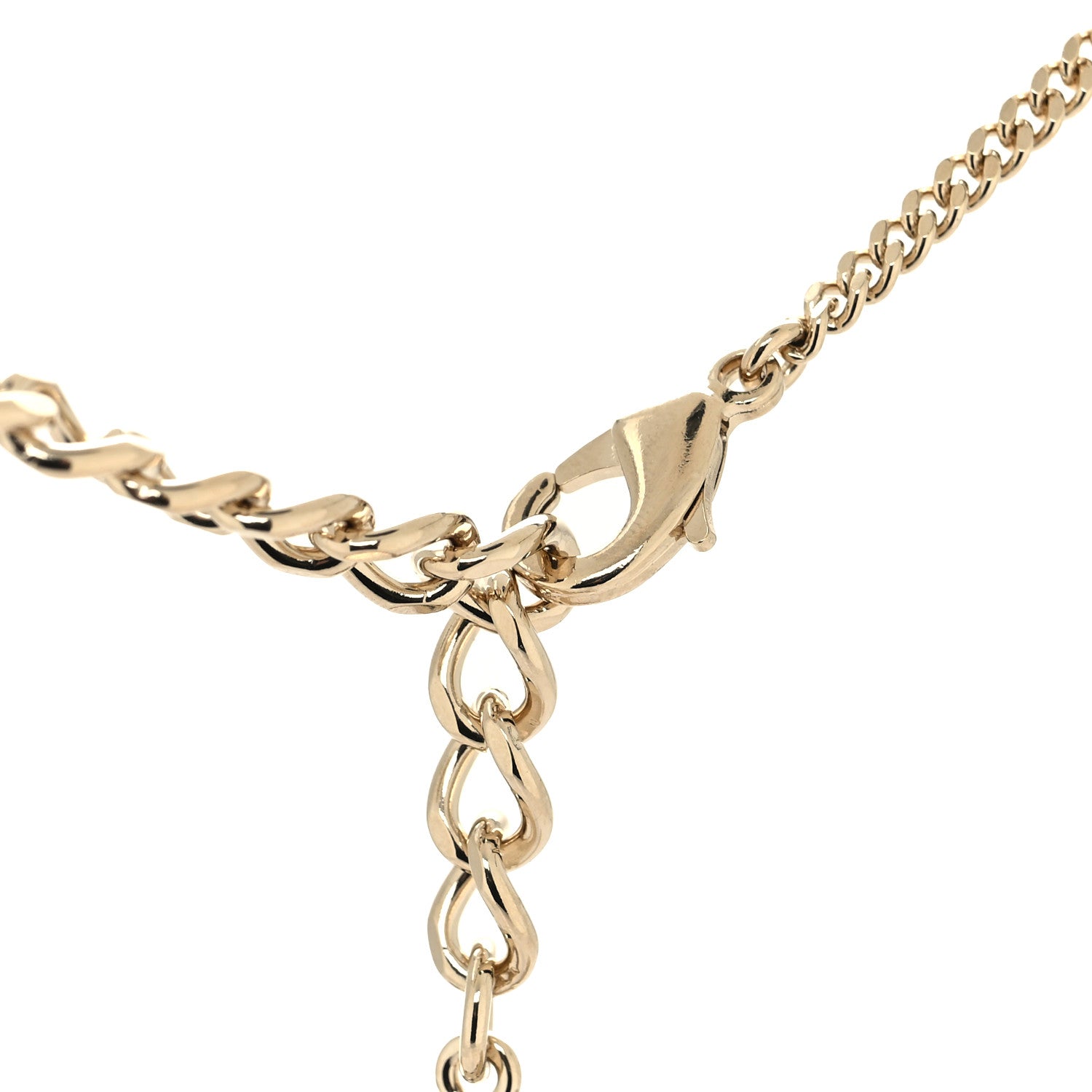 Chanel Crystal Pearl CC Flower Drop Necklace Gold 4 of 5