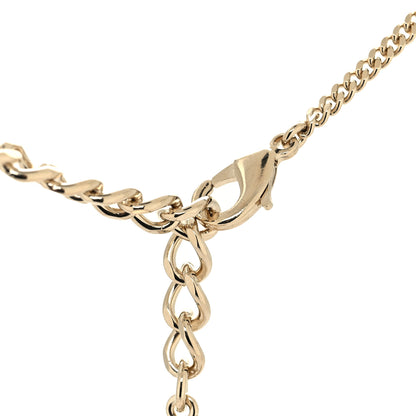 Chanel Crystal Pearl CC Flower Drop Necklace Gold 4 of 5