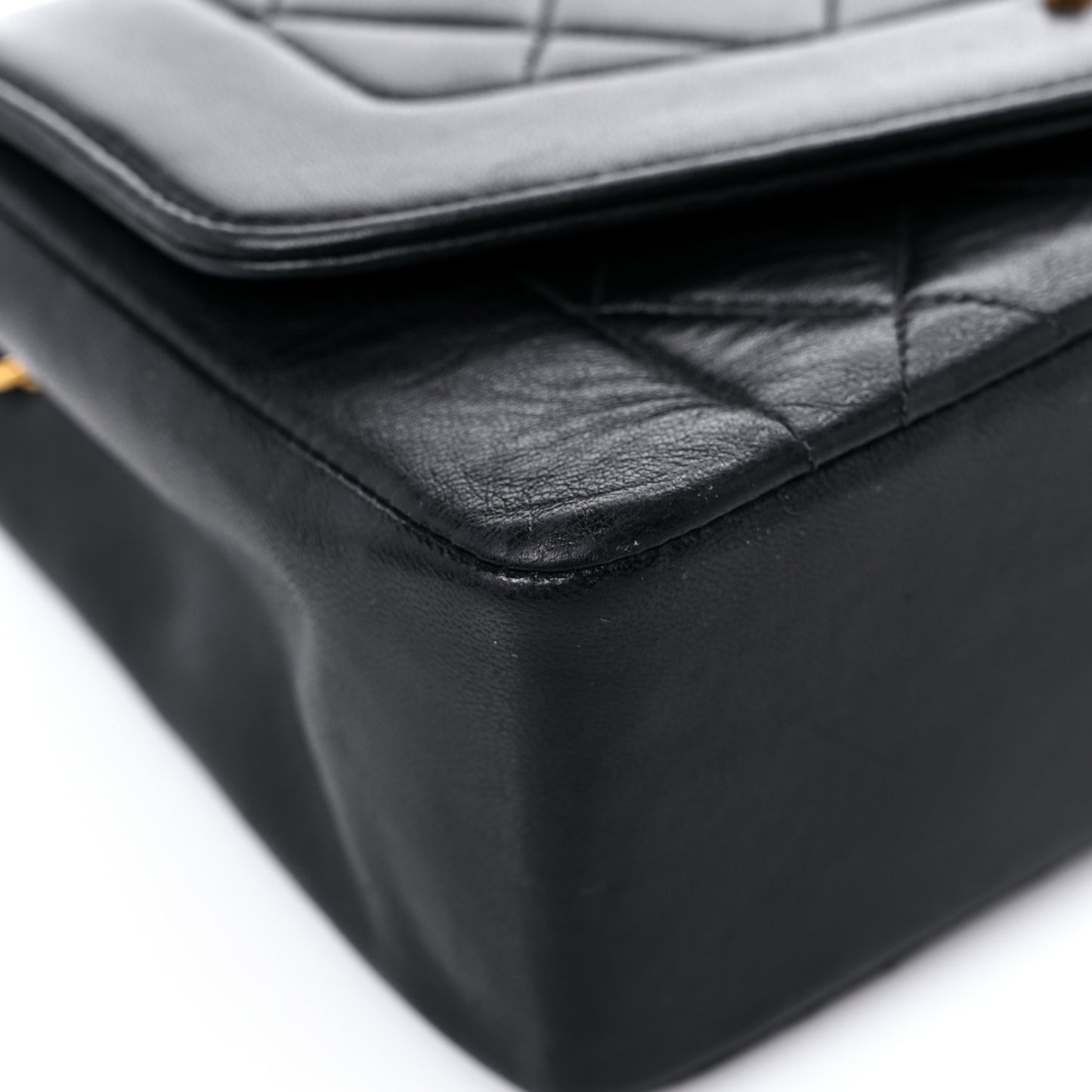 Lambskin Quilted Small Single Flap Black