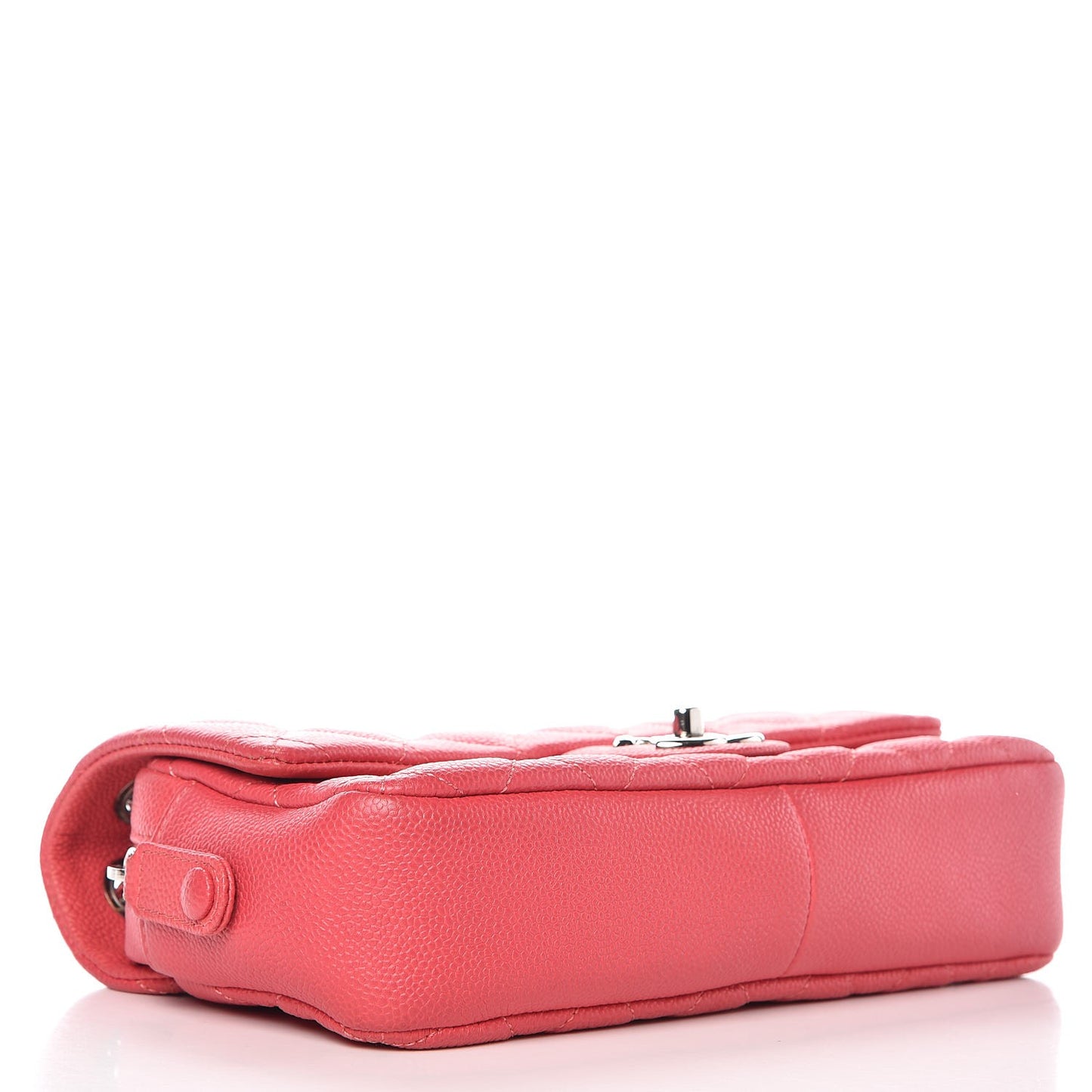 Caviar Quilted Medium Easy Flap Coral