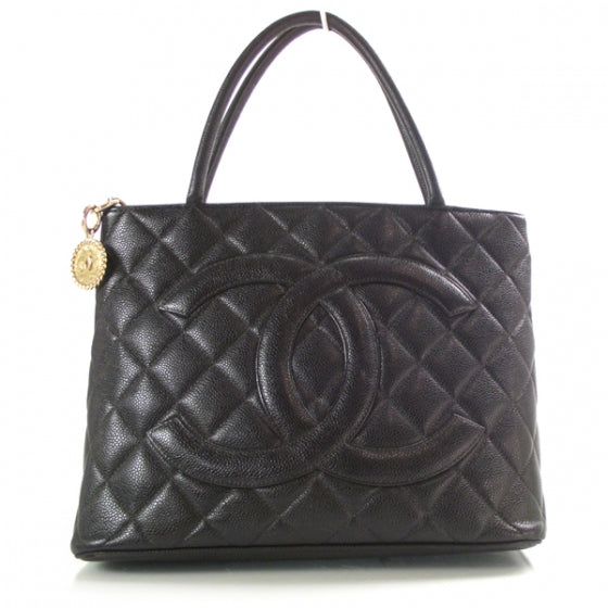 Caviar Medallion Tote Black