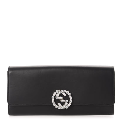 Gucci Calfskin Crystal GG Sparkling Clutch Black 1 of 10
