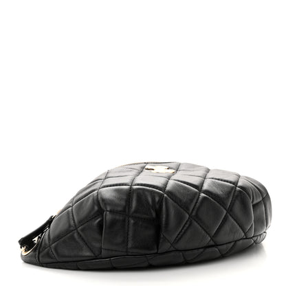 Chanel Lambskin Quilted Waist Bag Fanny Pack Black 4 of 11