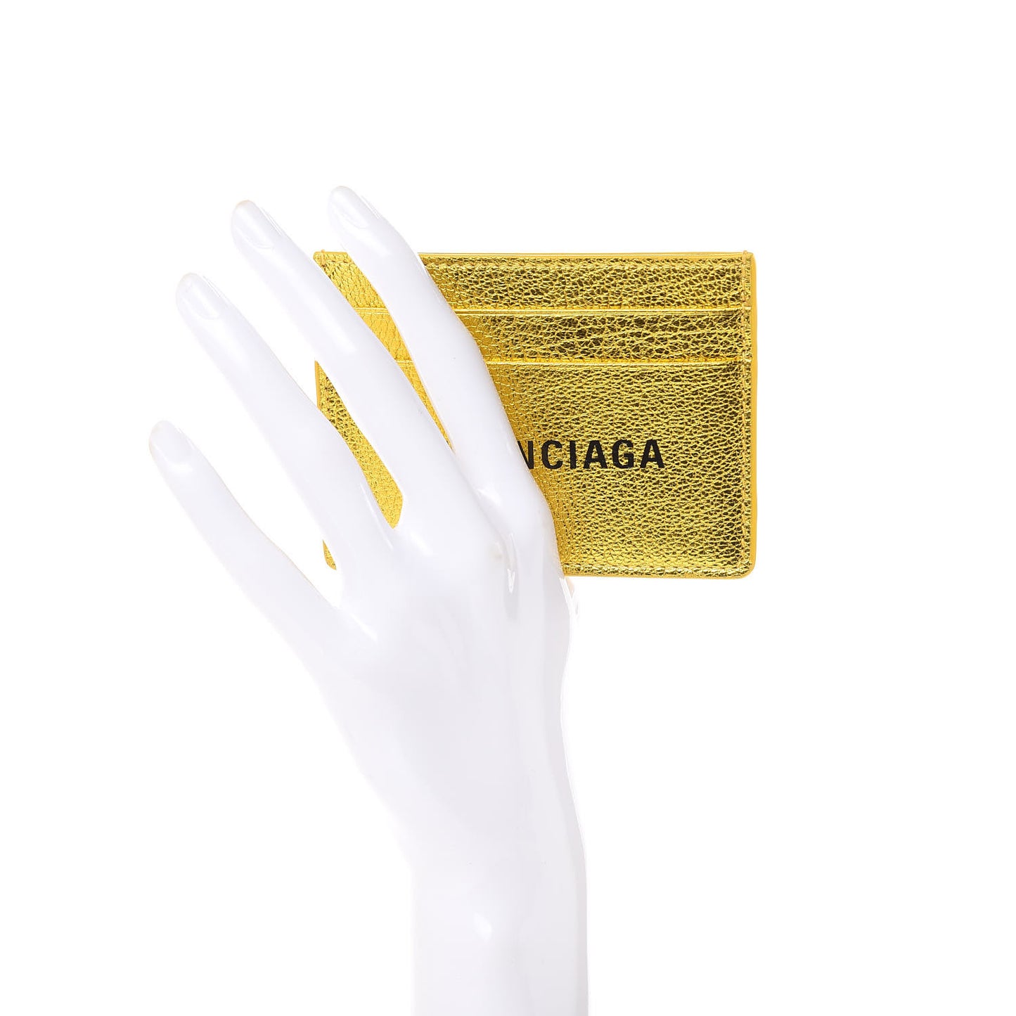 Metallic Goatskin Logo Everyday Multi Card Case Oro Black