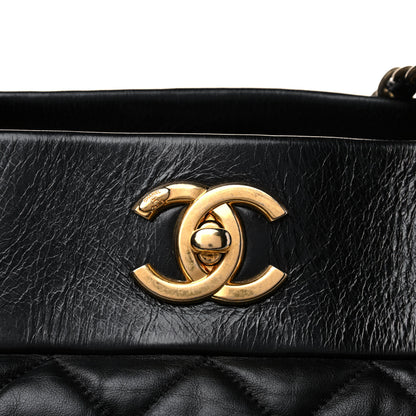 Chanel Calfskin Quilted Large Soft Elegance Tote Black 7 of 11