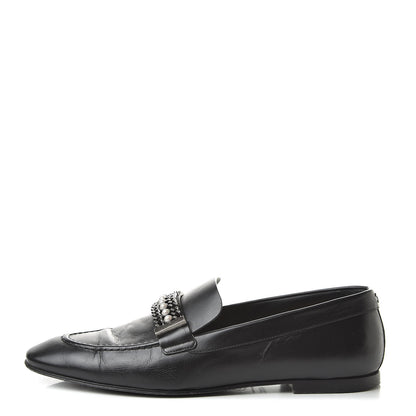 Chanel Calfskin Pearl CC Mocassin Loafers 40.5 Black 1 of 17