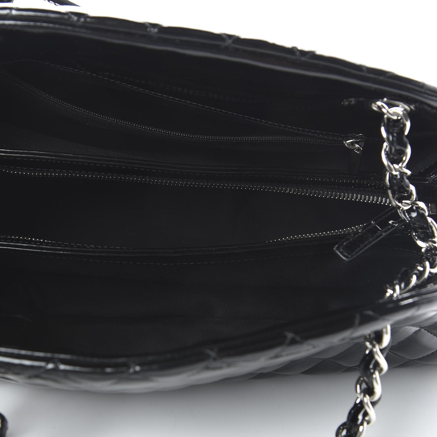 Patent Quilted Medium Just Mademoiselle Bowling Bag Black