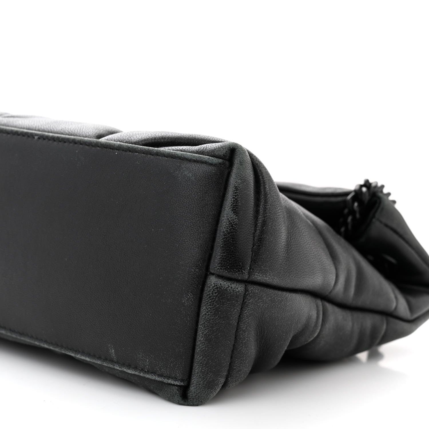 Saint Laurent Lambskin Quilted Monogram Monochrome Small Loulou Puffer Chain Satchel Black 10 of 10