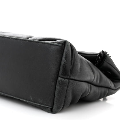 Saint Laurent Lambskin Quilted Monogram Monochrome Small Loulou Puffer Chain Satchel Black 10 of 10