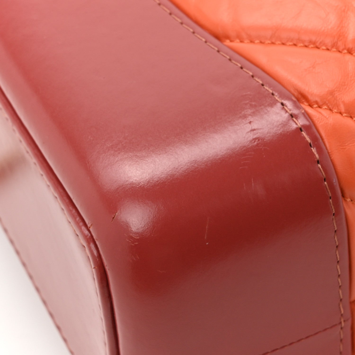 Chanel Aged Calfskin Chevron Quilted Small Gabrielle Backpack Dark Red Orange 13 of 13