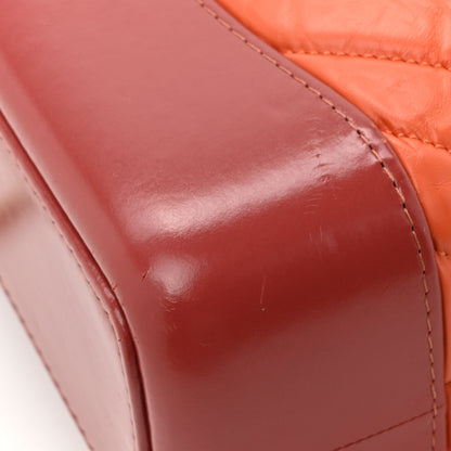 Chanel Aged Calfskin Chevron Quilted Small Gabrielle Backpack Dark Red Orange 13 of 13