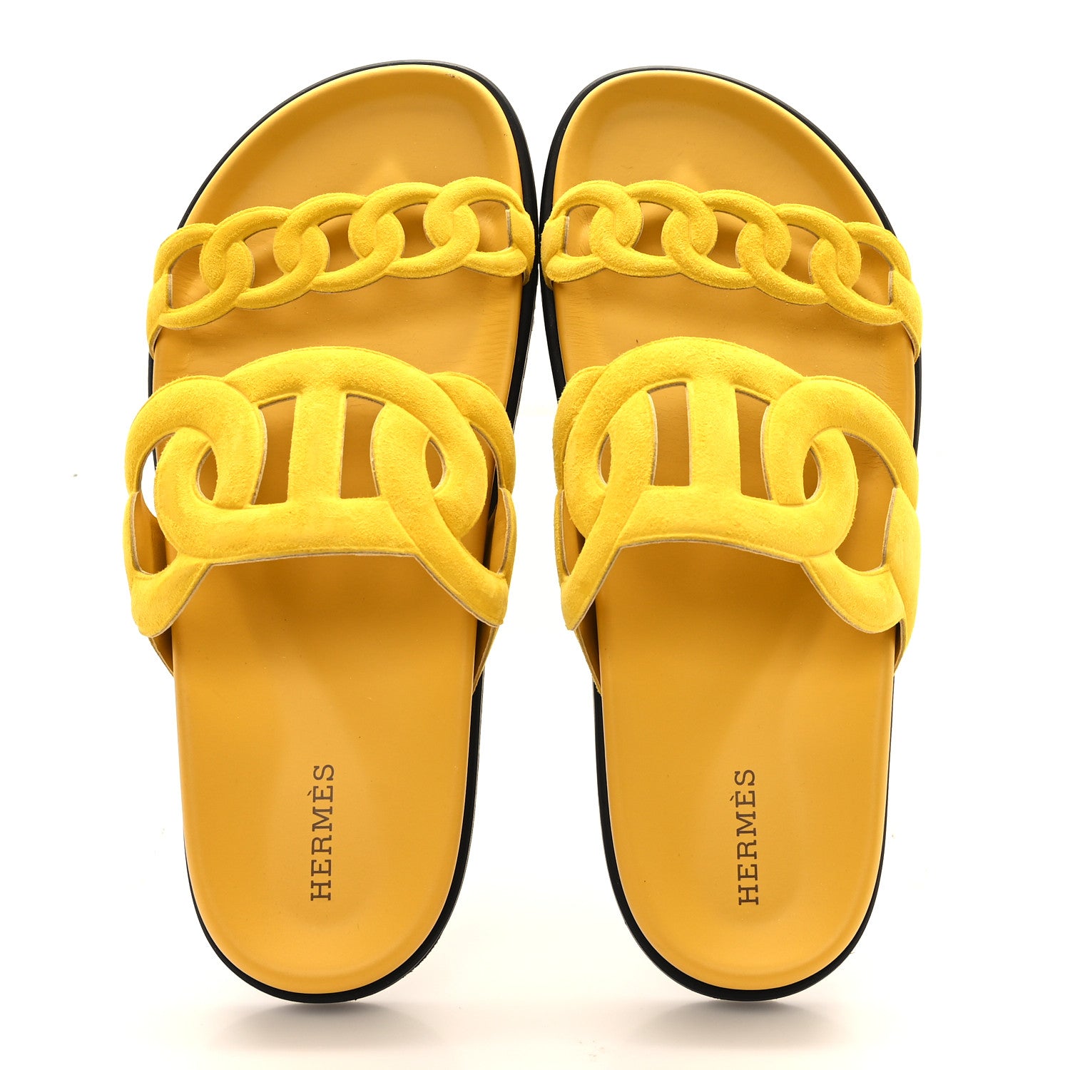 Hermes Suede Goatskin Extra Sandals 39 Jaune Sable 2 of 9