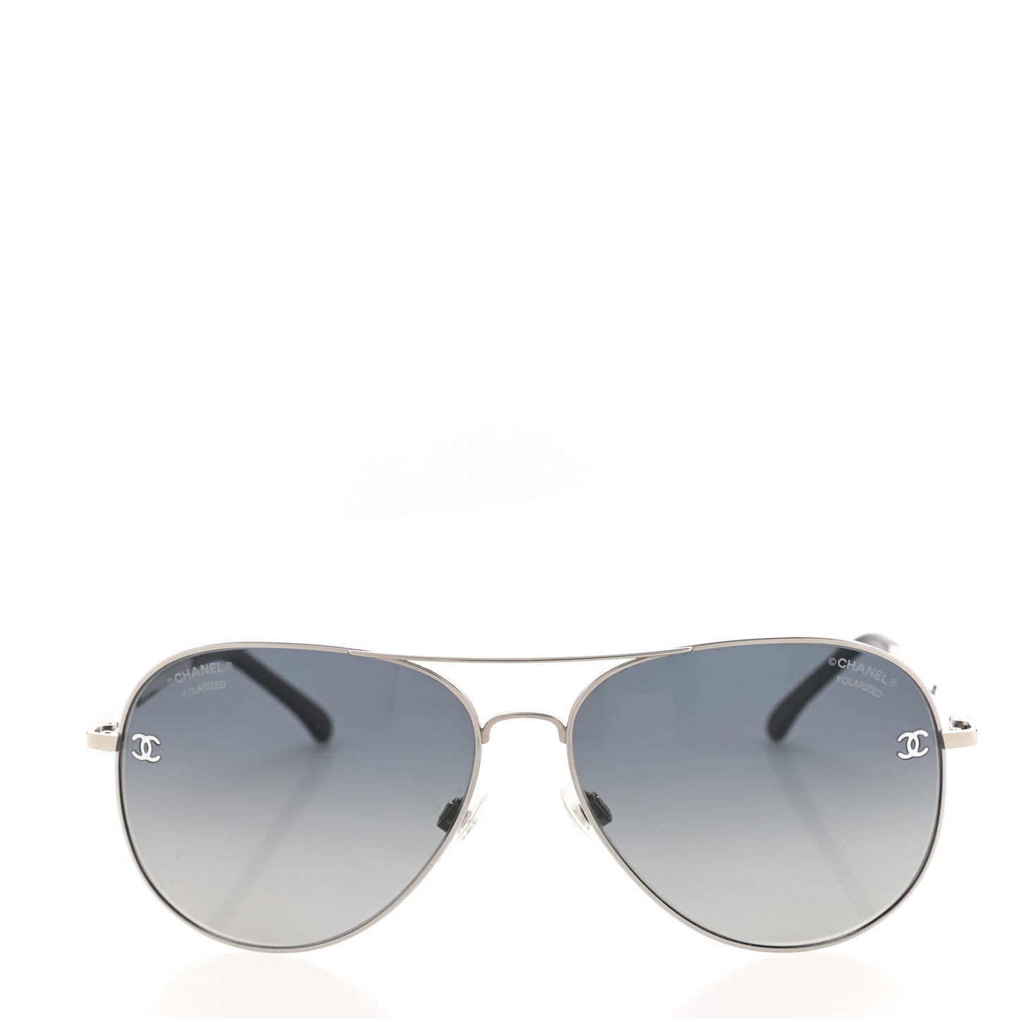 Metal Polarized Aviator CC Sunglasses 4189-T-Q Silver