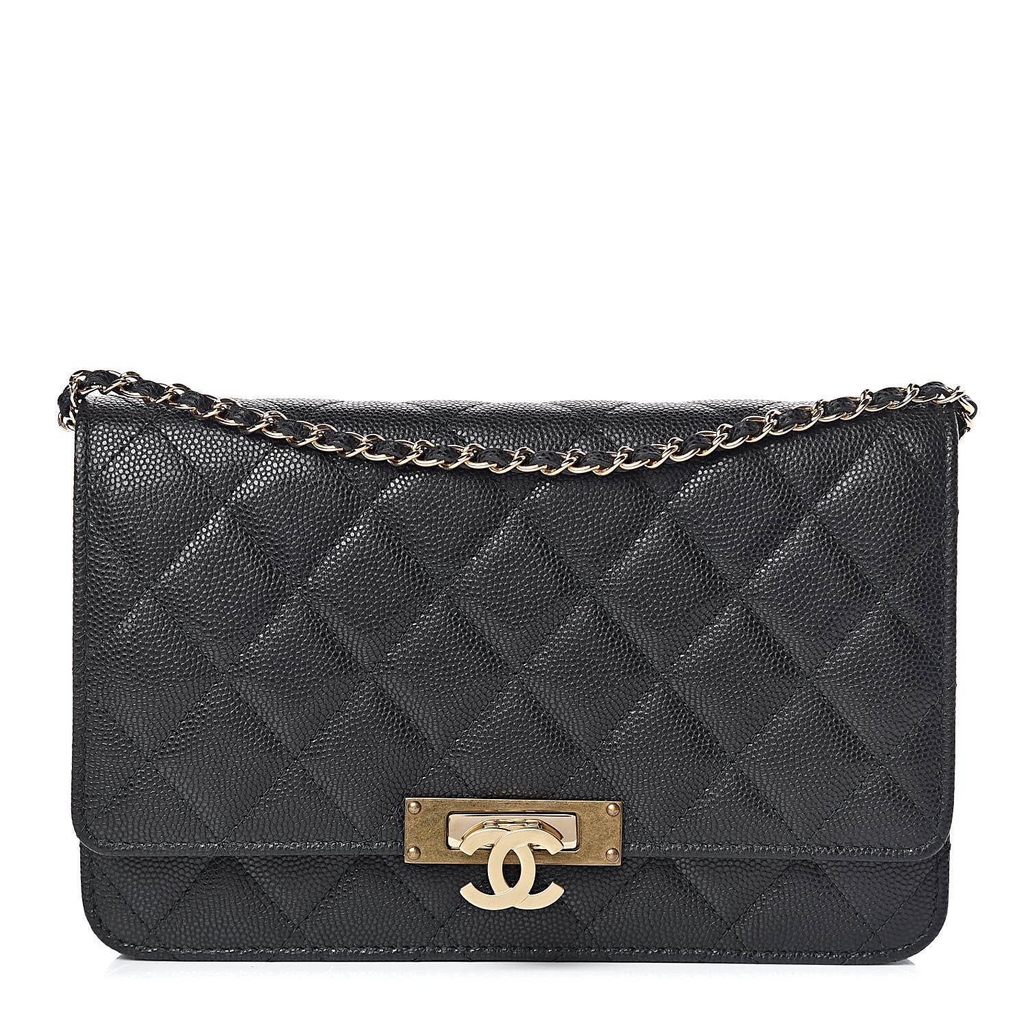 Chanel Caviar Quilted Golden Class Wallet On Chain WOC Black 1 of 11