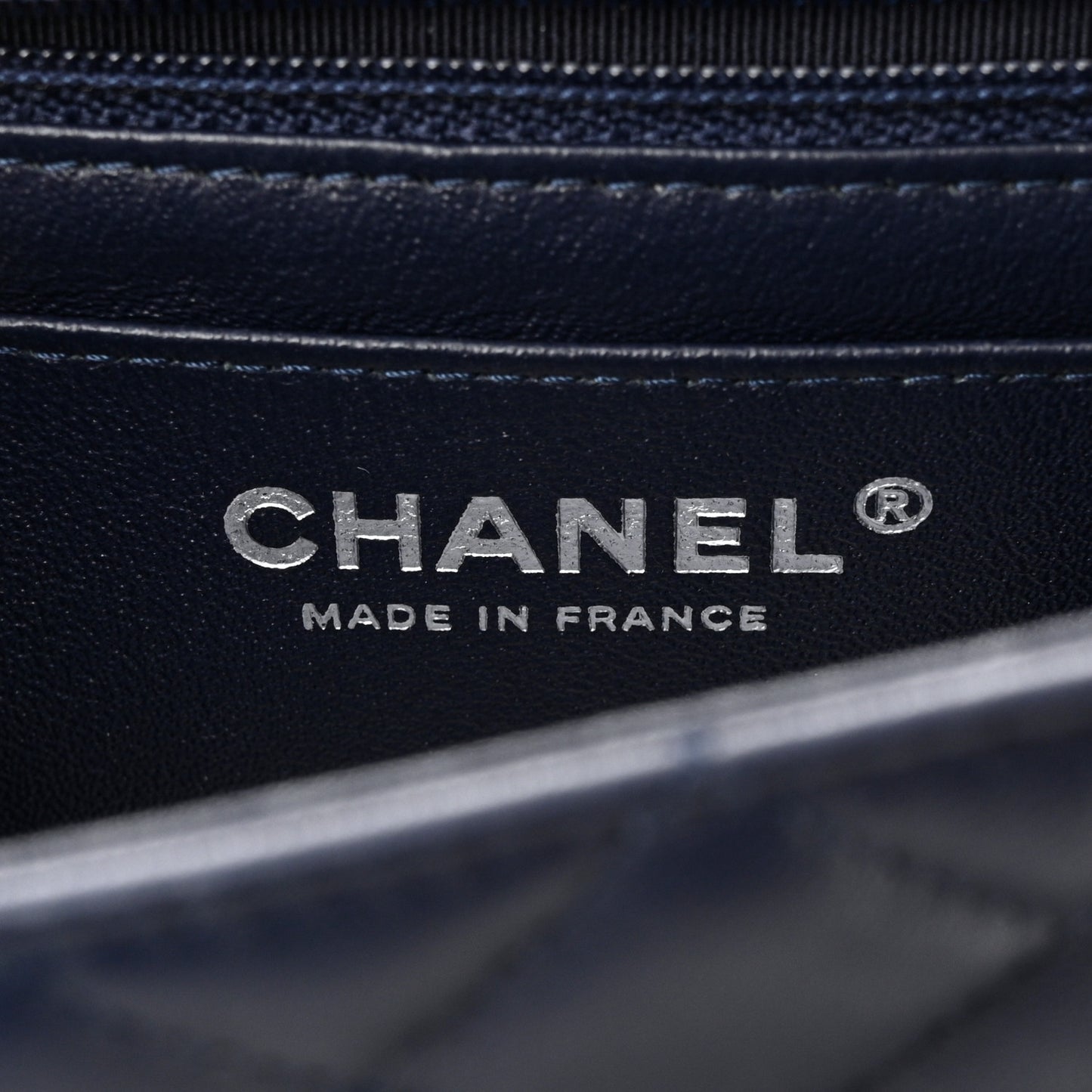 Lambskin Quilted Mini Rectangular Flap Dark Blue
