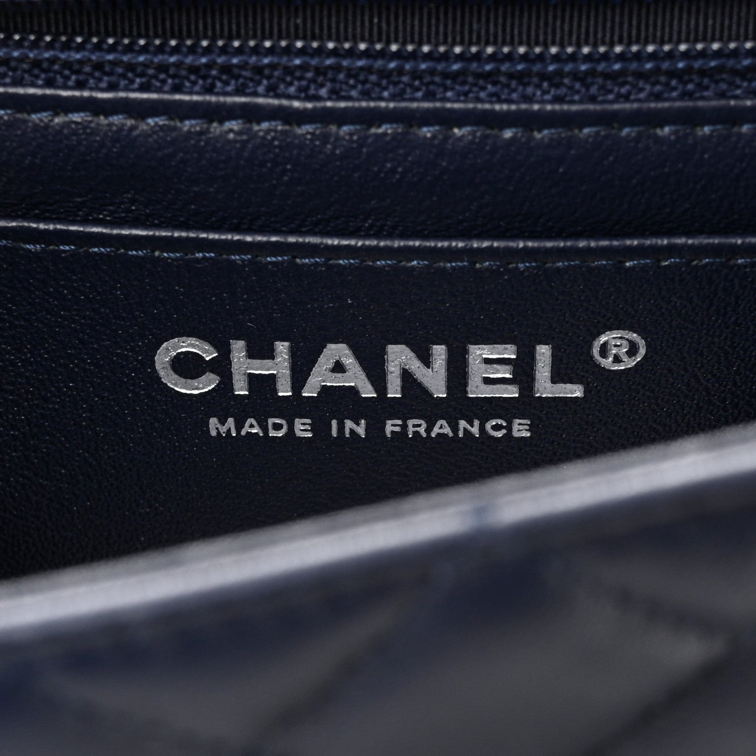 Chanel Lambskin Quilted Mini Rectangular Flap Dark Blue 6 of 11