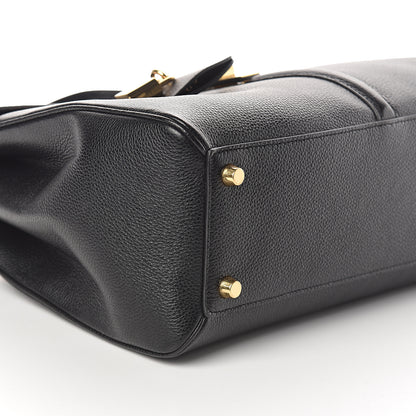 Celine Grained Calfskin Classique 16 Top Handle Bag Black 7 of 8