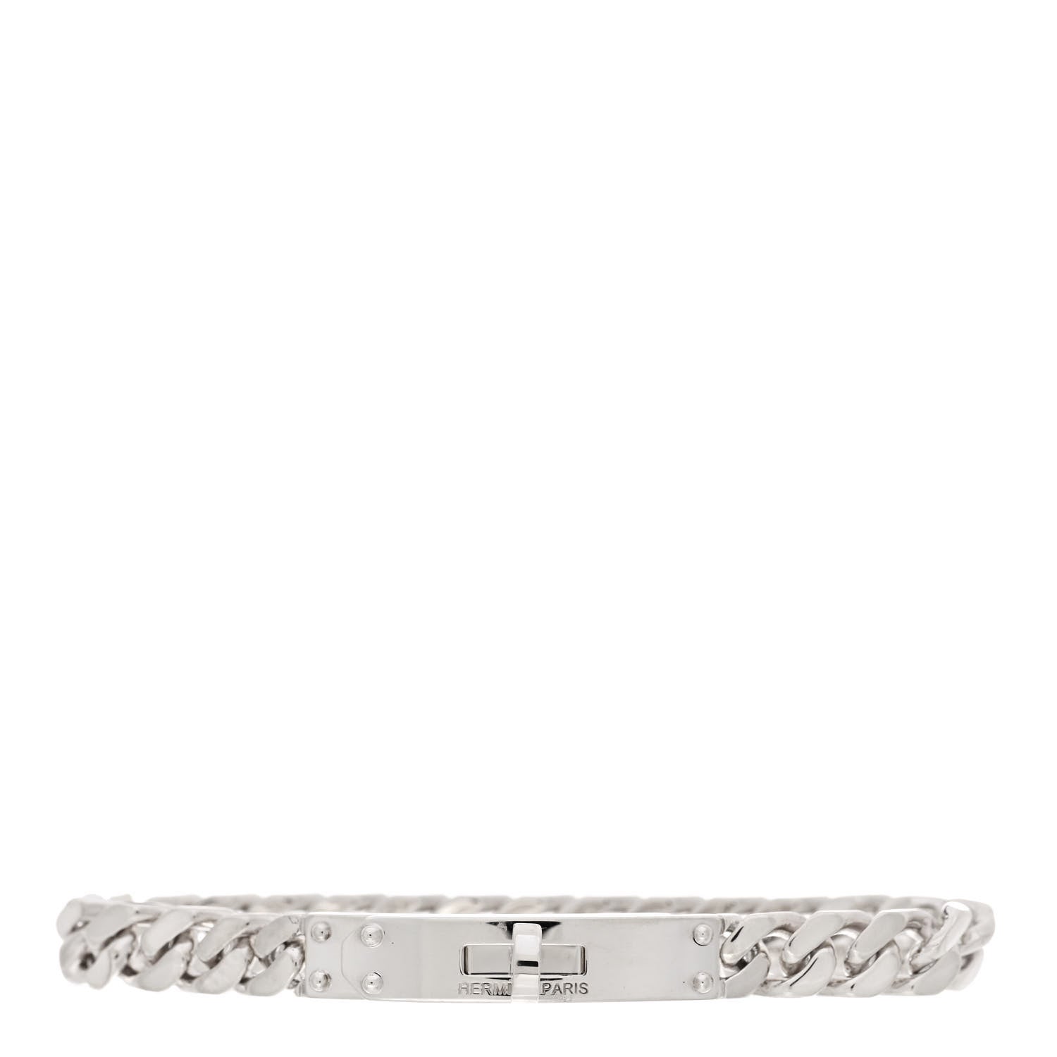 Hermes Sterling Silver TPM Kelly Gourmette Bracelet XS 1 of 4