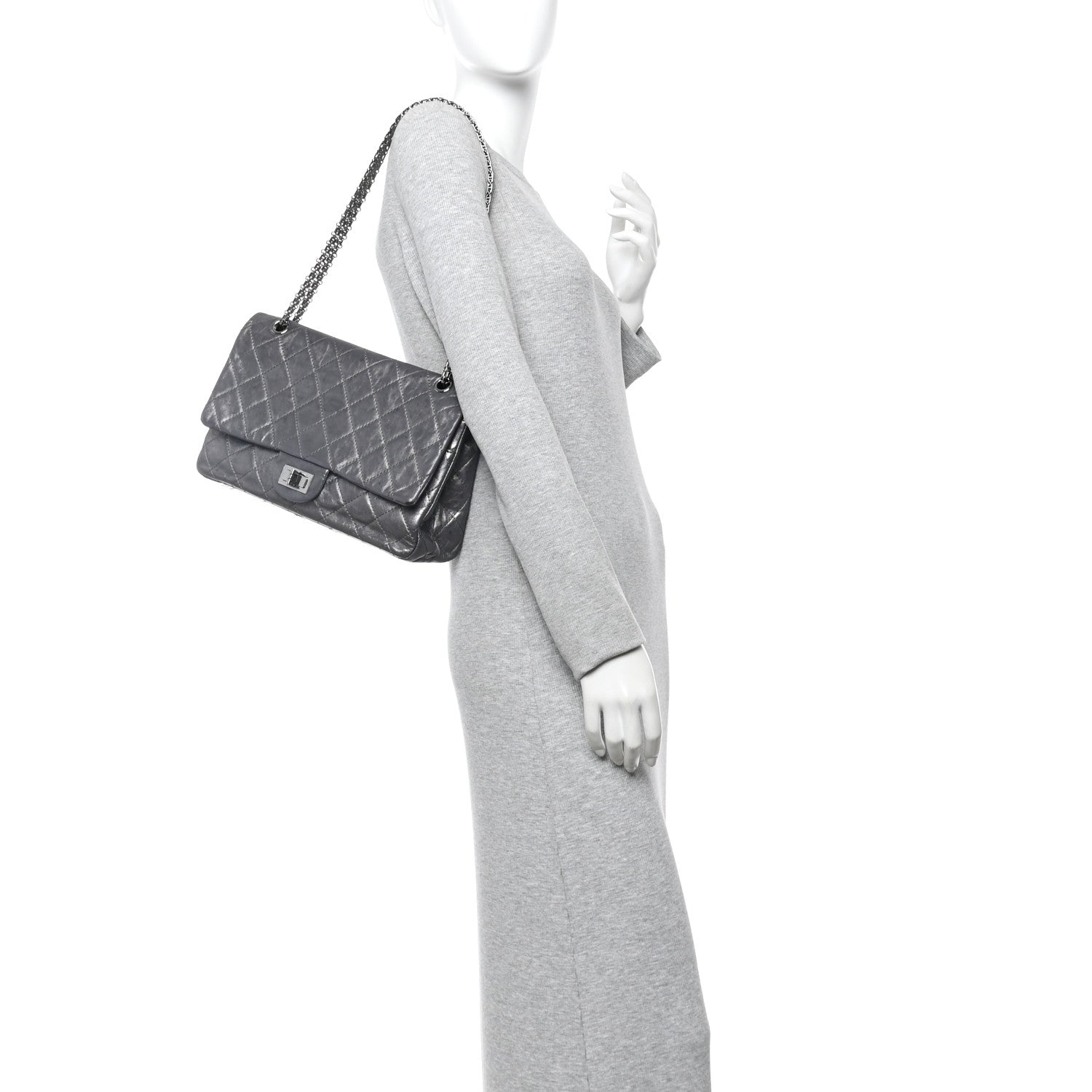 Chanel Metallic Aged Calfskin Quilted 2.55 Reissue 227 Flap Dark