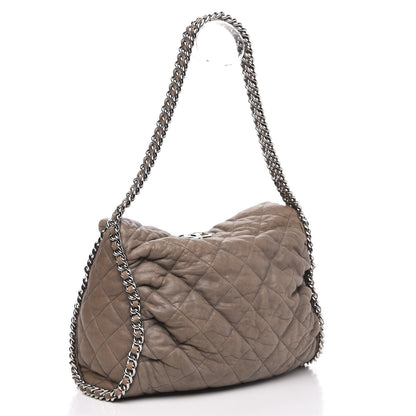 Chanel Washed Lambskin Chain Around Hobo Taupe 3 of 12