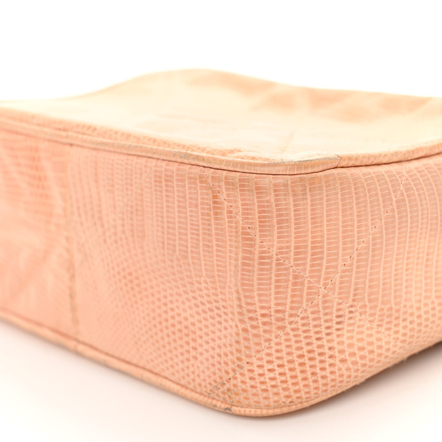 Lizard Quilted Tassel Camera Case Light Beige