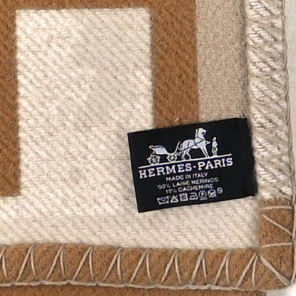 Hermes Wool Cashmere Ithaque Blanket Camel Beige 3 of 3
