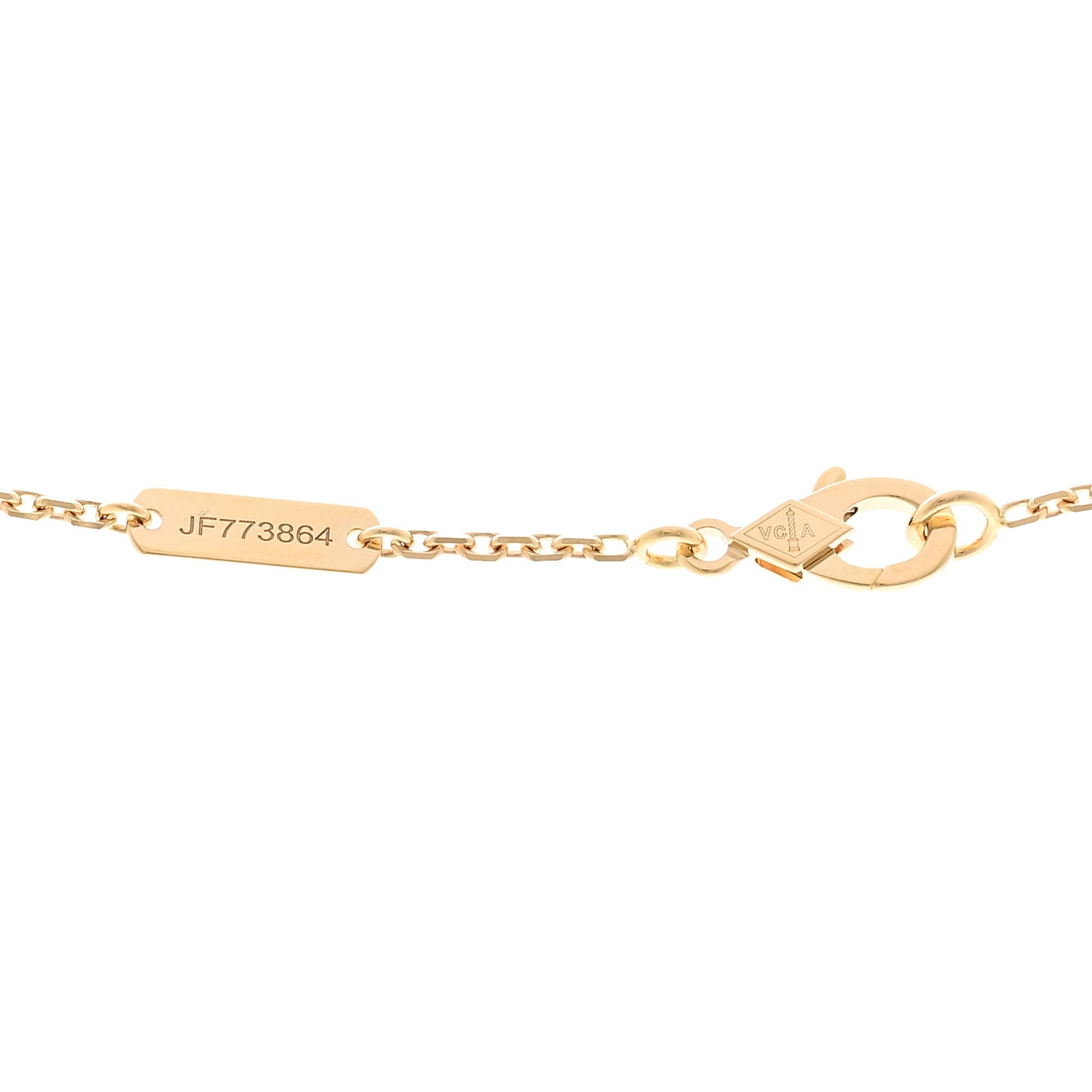 18K Yellow Gold Mother of Pearl Vintage Alhambra Pendant Necklace