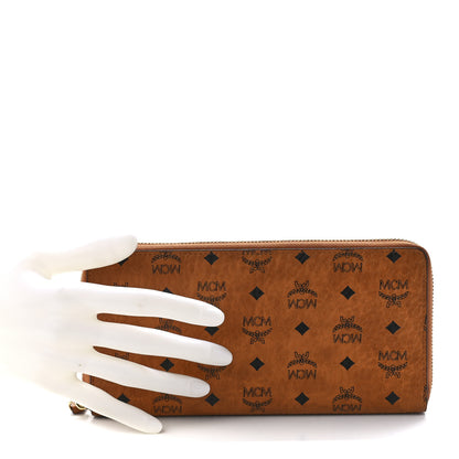 MCM Visetos Large Zip Around Wallet Cognac 2 of 11