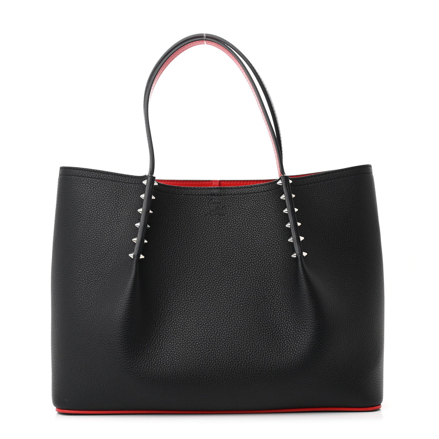 Calfskin Empire Spiked Small Cabarock Shopper Tote Black