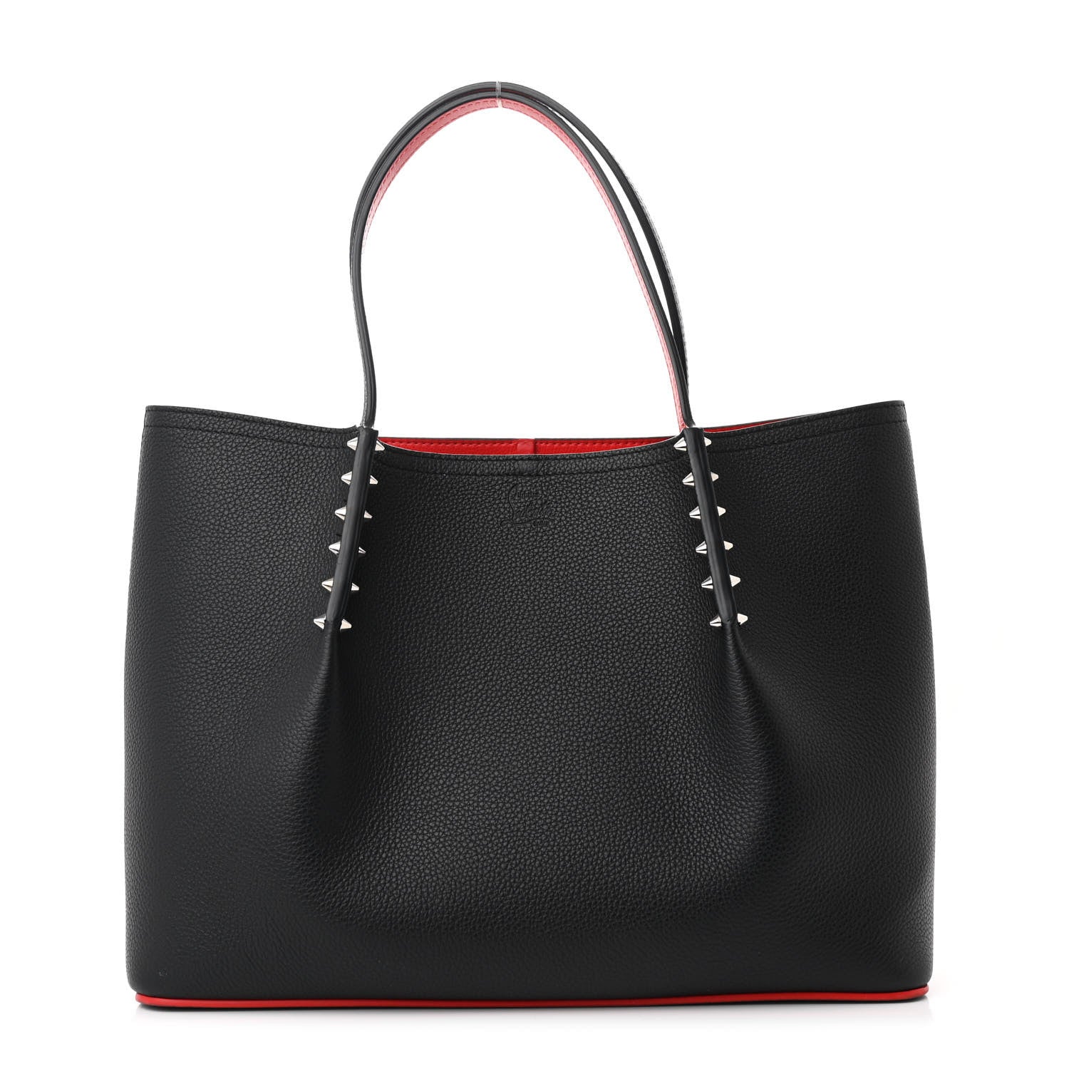 Christian Louboutin Calfskin Empire Spiked Small Cabarock Shopper Tote Black 1 of 10