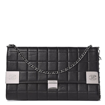 Chanel Lambskin Chocolate Bar Chain Clutch Black 1 of 15